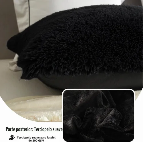 Vista 5 de LIFEREVO Funda de almohada corporal de pelo sintético desgrenado, funda de almohada lumbar súper suave y de pelo sintético para sofá o cama, funda