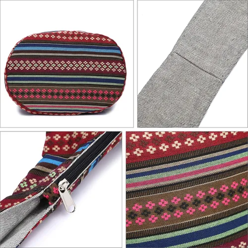 Vista 118 de Bolsa de hombro para mujer, de lona en estilo hippie/bohemio para llevar cruzada al hombro, disponible en diferentes colores y estampados