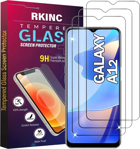 Vista 33 de RKINC Protector de pantalla [paquete de 4] para Samsung Galaxy A12 / Galaxy A02S / A12 Nacho, protector de pantalla de vidrio templado, 0.013 in