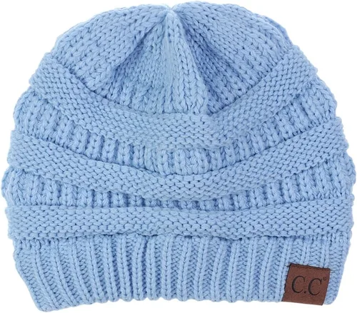 Vista 252 de C.C Trendy Warm Chunky Soft Stretch Cable Knit Beanie 0 Leopardo Gris claro