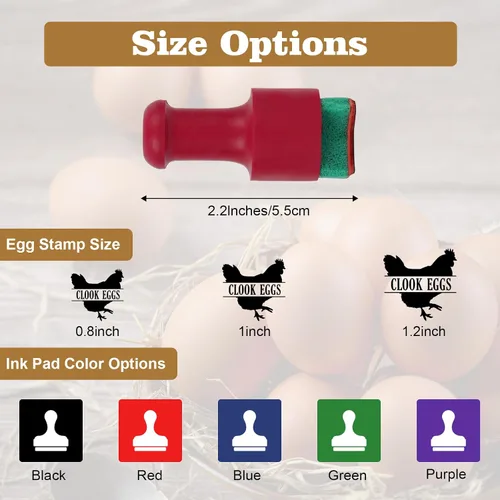 Vista 2 de Terwex Sellos de huevos personalizados para huevos frescos, sello de huevo personalizado con tu marcador de marca único, sello de huevo de larga