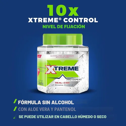 Vista 4 de Xtreme Pro-Expert - Gel transparente para el cabello, sin alcohol, control las 24 horas con aloe vera, tamaño de viaje, 3.39 onzas (paquete de 24)