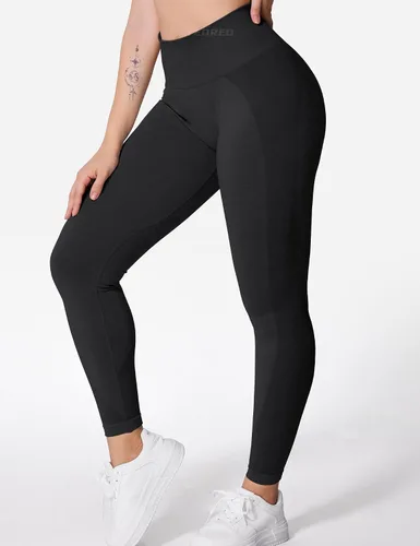 Vista 5 de YEOREO - Leggings de entrenamiento sin costuras de cintura alta para mujer, pantalones de yoga con contorno estilo sonrisa, mallas atléticas