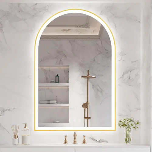 Vista 14 de Espejo de baño con iluminación LED arqueada de 24 x 30 pulgadas con luces