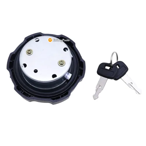 Vista 2 de FridayParts - Tapa del depósito de combustible con llaves 459A RD41151122 RD411-51122 compatible con excavadora Kubota SVL75-2 KX41-3 KX91-3S
