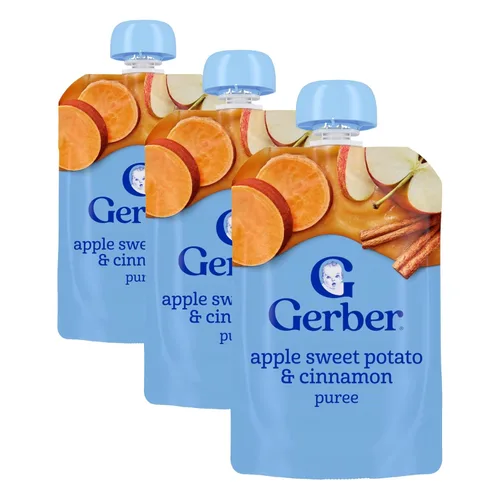 Vista 15 de Gerber Stage 2 - Bolsa de puré de manzana y mango y fresa, 3.5 onzas