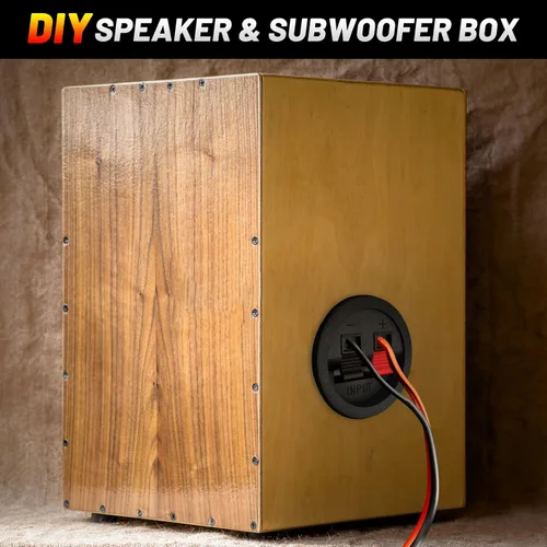 Vista 2 de Caja de altavoz de 4 piezas, taza de terminal, caja de subwoofer redonda de resorte, conector de poste de unión para bricolaje para el hogar altavoz