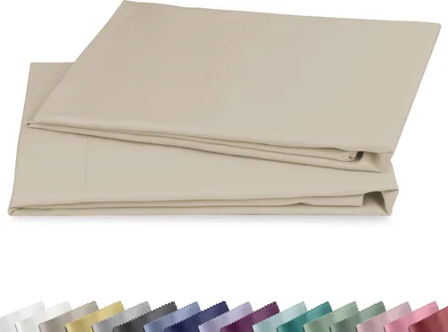 Vista 18 de California Design Den Juego de 2 fundas de almohada estándar tamaño Queen - 100% algodón, juego de 2 fundas de satén suave, se adapta a almohadas