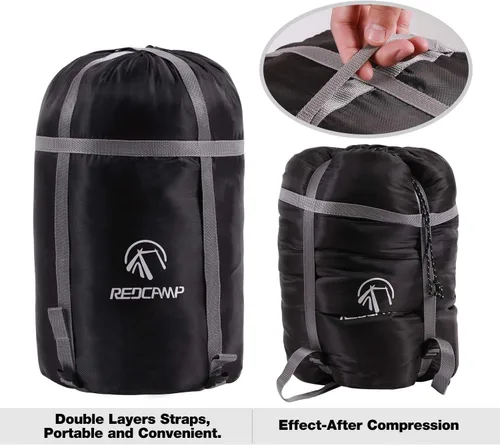 Vista 4 de REDCAMP Saco de compresión para saco de dormir, Negro M, L, XL y XXL, ideal para mochileros y camping