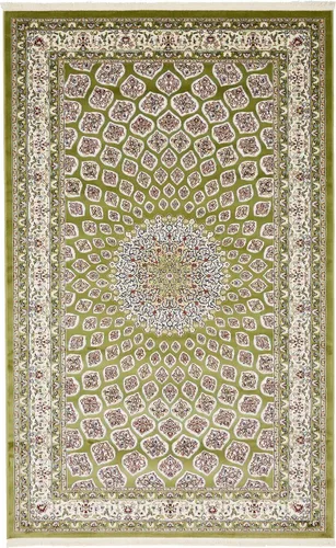 Vista 13 de Unique Loom Narenj Collection - Alfombra clásica con diseño de medallón texturizado tradicional, 3 x 5 pies, 1 pulgada, rectangular, color Azul
