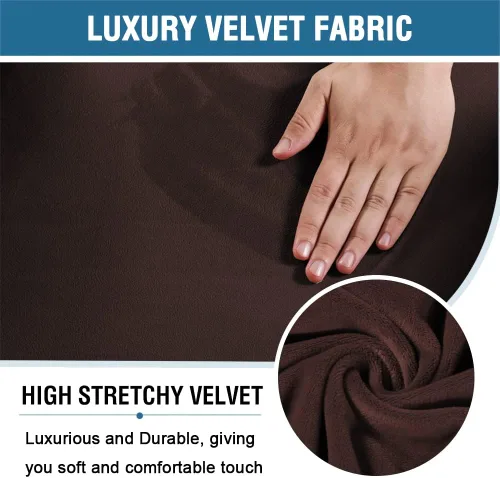 Vista 2 de H.VERSAILTEX Funda elástica para silla de videojuegos, para computadora, reclinable, con volantes, sin silla, 2 piezas, color marrón