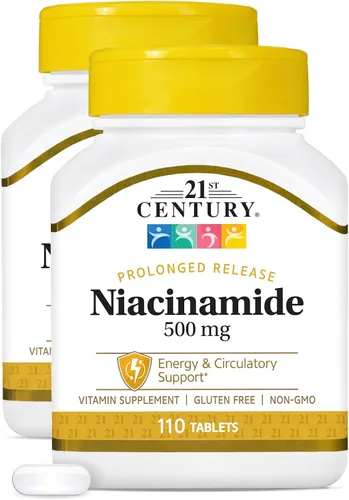 Vista 13 de 21st Century Tabletas de liberación prolongada de 500 mg de niacinamida, 110