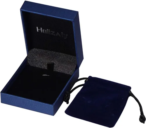 Vista 7 de Collar de cruz para hombre, colgante de acero inoxidable 316L, color blanco, dorado, negro, azul, caja de regalo incluida
