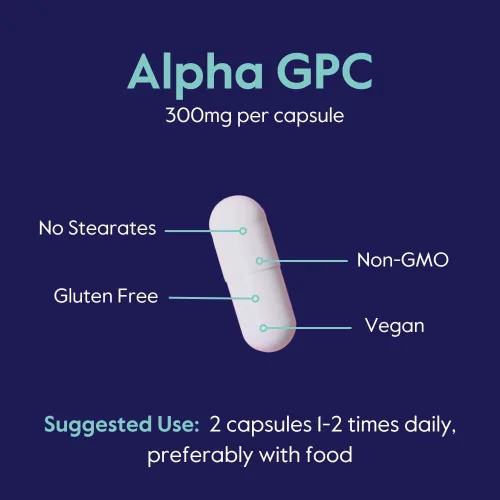 Vista 5 de BESTVITE Alpha GPC Colina 600 mg por porción (120 cápsulas vegetales) - Sin estearatos - Vegano - Sin OMG - Sin gluten