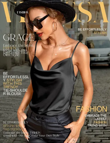 Vista 2 de VIDUSSA Blusa sin mangas con cuello vuelto para mujer