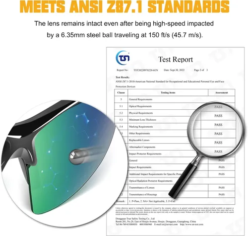 Vista 5 de OXG Safety Glasses with Adjustable Straps, ANSI Z87.1 Protective Eyewear, UV400 Anti-Scratch Work Glasses for Men Women