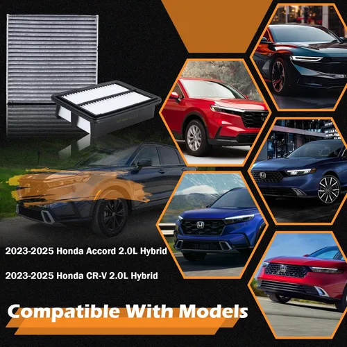 Vista 2 de 172206MAJ01 Filtro de aire de motor y filtro de aire de cabina CF11182 apto para Honda Accord 2.0L Hybrid 2023-2025, Honda CR-V 2.0L Hybrid 2023-2025