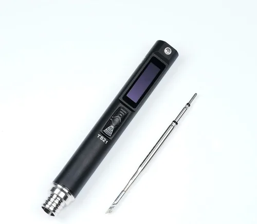 Vista 2 de Original TS101 Kit de soldador eléctrico de temperatura ajustable Pantalla digital inteligente con punta de soldadura TS B2 XT60 Cable