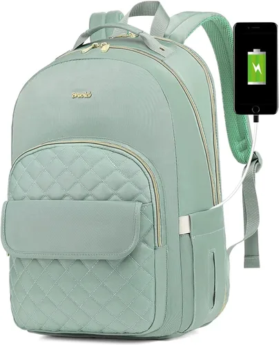 Vista 12 de Mochila para laptop para mujer, mochilas de viaje de negocios de 15.6 pulgadas, mochila escolar para niñas, profesores, mochila apta para la Negro