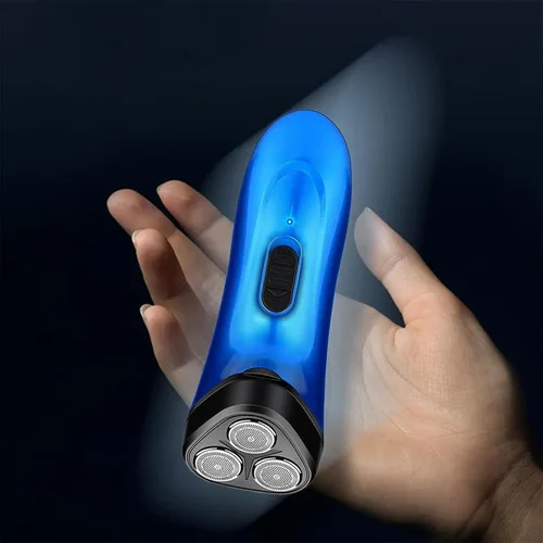 Vista 7 de Maquinilla de afeitar eléctrica para hombres, afeitadora inalámbrica recargable impermeable en seco para hombres, afeitadora facial portátil