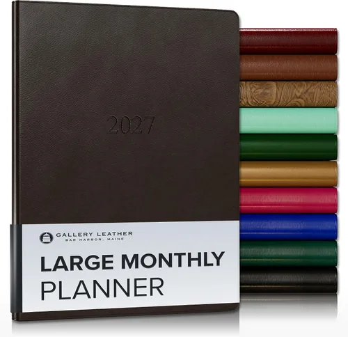 Vista 15 de Gallery Leather Agenda mensual grande 2026-2027 Acadia Navy