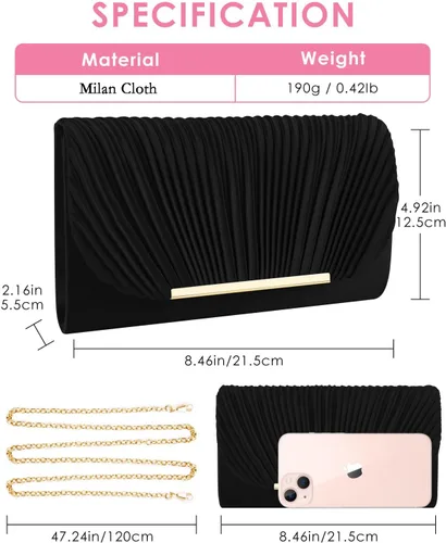 Vista 4 de TINDTOP Bolsos de mano para mujer, bolsos de noche para formal, boda, fiesta, cóctel, graduación, bandolera, sobre, hombro, bolsa de hombro