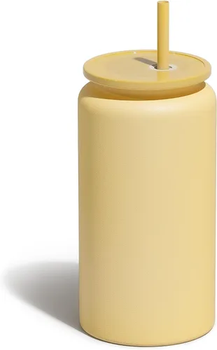 Vista 21 de Paquete de 6 vasos de 16 onzas, vaso aislado con pajita, vaso de 6 colores surtidos