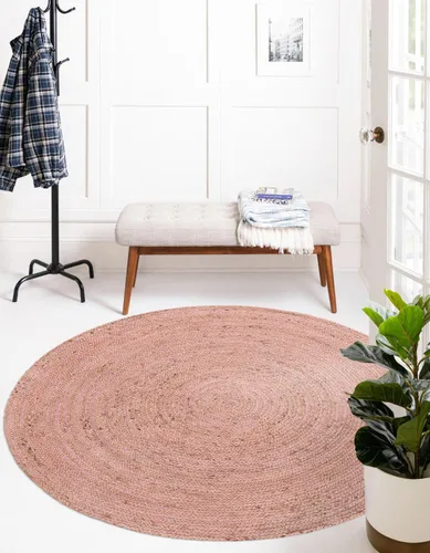 Vista 33 de Unique Loom Alfombra trenzada de la colección de yute - Dhaka (1' 2" x 6' 1", camino de mesa, gris)