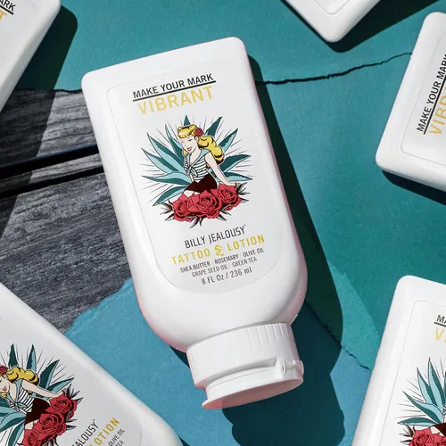 Vista 4 de Billy Jealousy Tattoo Lotion for All Skin Types Formulated with Shea Butter, Essential Oils & Green Tea Leaf Extract, Tattoo Aftercare that