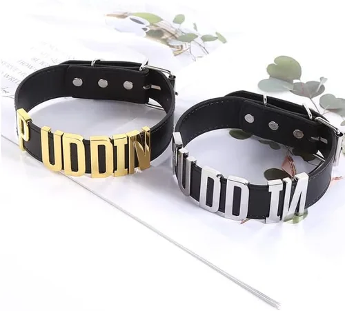 Vista 7 de LAKIYOYO Puddin Choker Necklace Rivets bracelet for Women Leather Choker Necklace for Women Halloween Cosplay Costume Jewelry Set