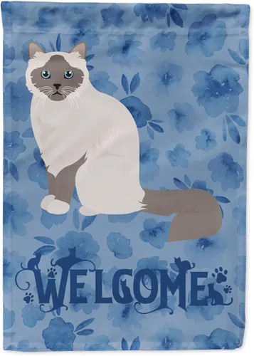 Vista 111 de Caroline's Treasures CK5005GF Bandera de bienvenida de gato abisinio para buzón, bandera decorativa para patio exterior, obras de arte de patio