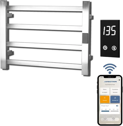 Vista 14 de Topdattion Calentador de toallas eléctrico Súper delgado Con temporizador y ajustes de temperatura de múltiples niveles Cableado directo
