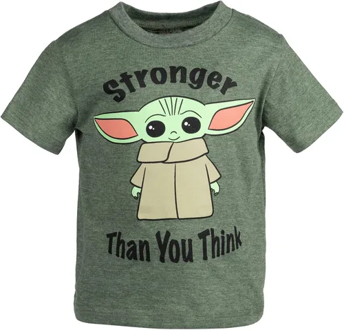 Vista 4 de STAR WARS The Mandalorian The Child - Conjunto de camiseta y pantalones cortos de rizo francés para niños grandes