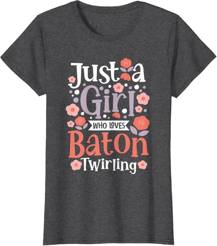 Vista 7 de A Girl Who Loves Baton Twirling - Camiseta de giro Majorette Twirler, Negro
