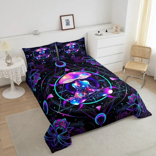 Vista 65 de Juego de ropa de cama Happy Camping de Homewish, tamaño individual, con diseño de osos cazadores y pinos, para niños, hombres, adultos, decoración