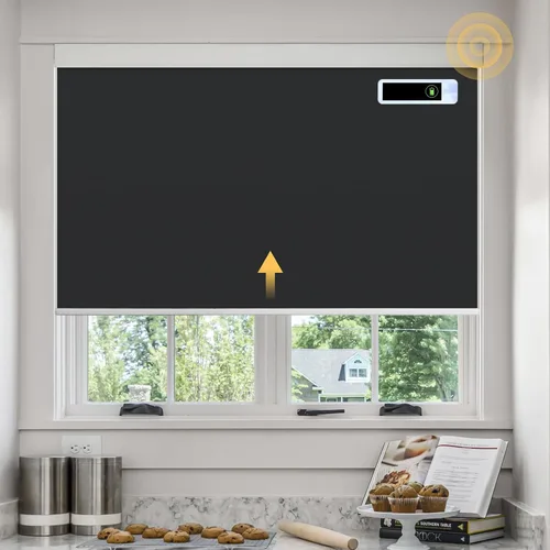 Vista 12 de Persianas motorizadas con control remoto, persianas automáticas opacas de enfriamiento con panel solar, persianas inteligentes inalámbricas