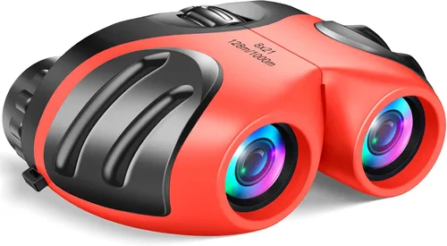 Vista 11 de LET'S GO! Binoculares para niños, prismáticos compactos de alta resolución a prueba de golpes