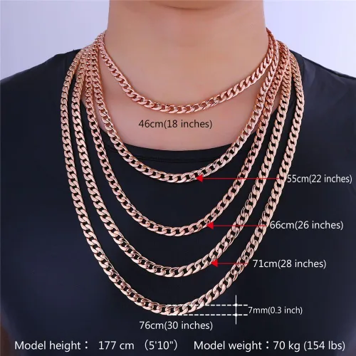 Vista 2 de U7 Cadena de eslabones cubanos estilo Miami, corte diamante, hombre o mujer, acero, negroplatachapada en oro 18 K, ancho de 864156423643064
