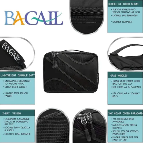 Vista 3 de BAGAIL - Juego de 6 cubos organizadores para maletas y equipaje