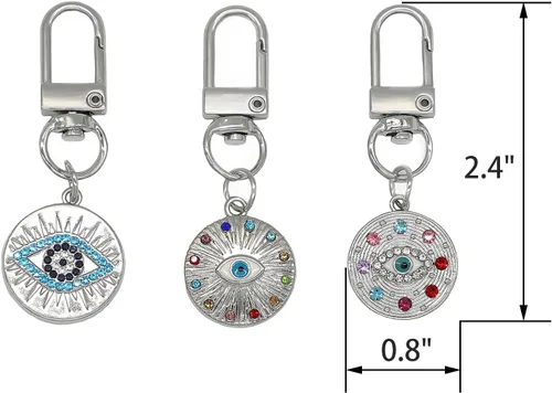 Vista 3 de Evil Eye Keychains Set Car Key Ring Bag Purse Keychains Good Luck Amulet protection Charm Keychains for Women Men