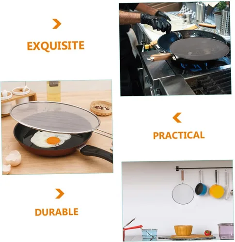 Vista 3 de 3 Pcs Stainless Steel Splatter Screen Oil Guard for Kitchen