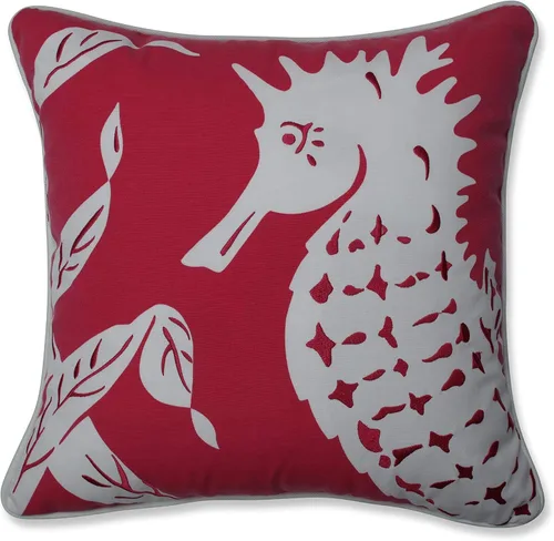 Vista 8 de Pillow Perfect Almohada Calvin The Crab para exteriores/interiores, 16.5 x 16.5 pulgadas, naranja