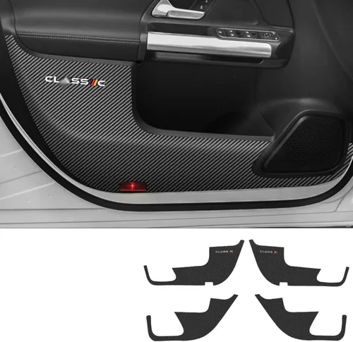 Vista 8 de KUNGKIC Para Benz GLA 2016-2019 - Almohadilla antipatadas para puerta de automóvil, calcomanías protectoras para interiores, accesorios de imitación