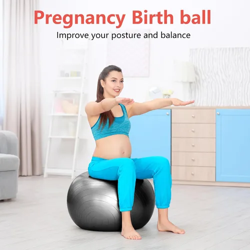 Vista 3 de Primasole Pelota de ejercicio para equilibrio, estabilidad, fitness, entrenamiento, yoga, pilates en casa, oficina y gimnasio, pelota de parto