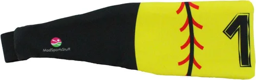 Vista 2 de MadSportsStuff Diadema de softbol para niñas con número de jersey (números 00-39)