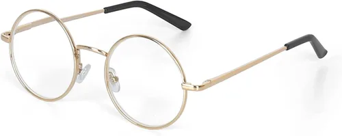 Vista 13 de Gafas de lectura redondas con marco de metal con bisagra de resorte (negro, plateado y plomo)