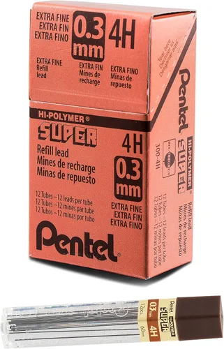 Vista 18 de Minas de Pentel Super Hi-Polymer, Gris