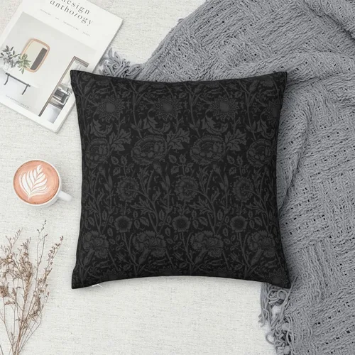 Vista 5 de William Carnations - Fundas de almohada morris con diseño floral negro y gris, 18 x 18 pulgadas, almohada estética para dormitorio, funda de William