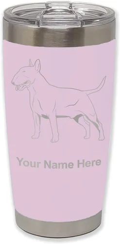 Vista 25 de LaserGram Vaso aislado al vacío de 20 onzas, perro Bull Terrier, grabado personalizado incluido (negro) Engraved Gift for Dog Lovers, Vacuum