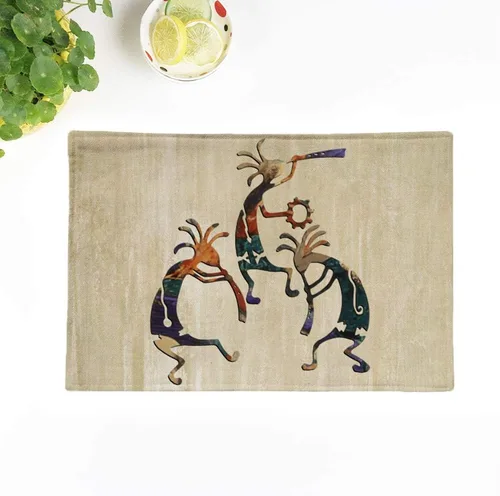 Vista 12 de Juego de 4 manteles individuales Doodlefly unicornio tapices medievales caza The Found Mythical Creatures 18 x 12.5 pulgadas, decoración de fiestas